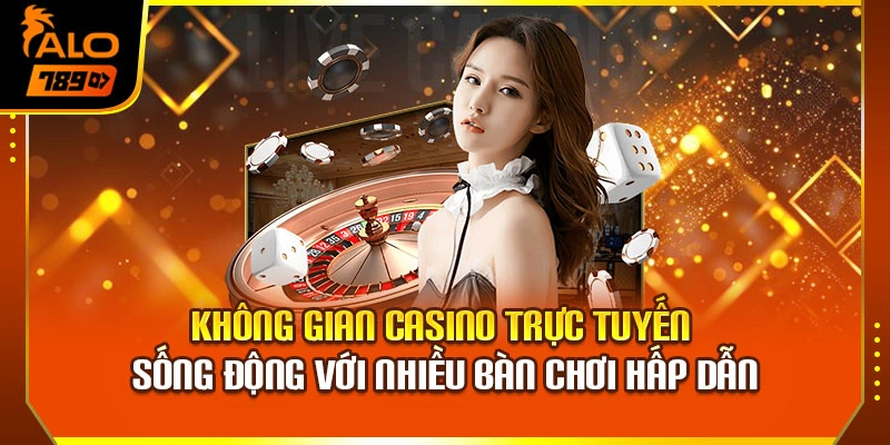 Không gian casino trực tuyến sống động với nhiều bàn chơi hấp dẫn